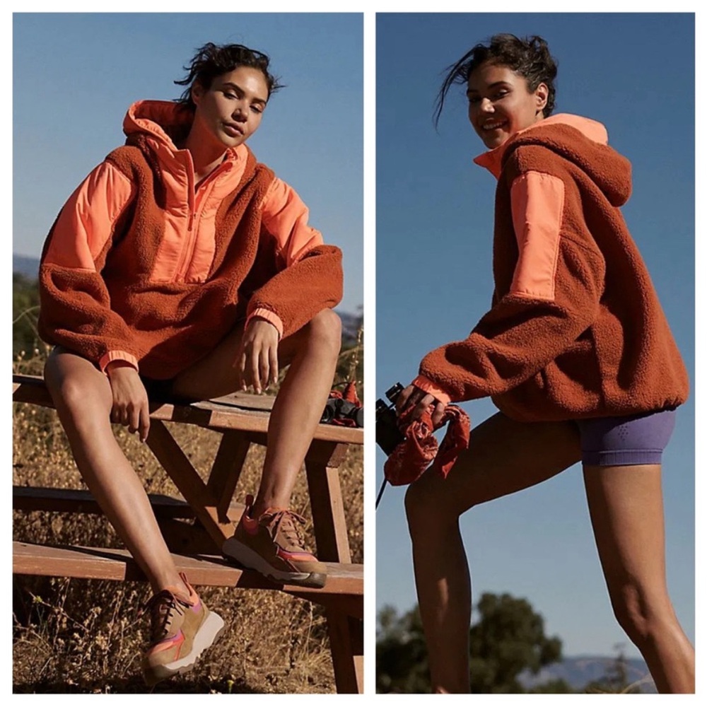 Free people hooded fleece pullover nwot $198 size S